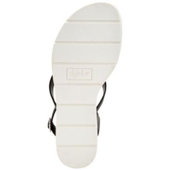 STYLE & COMPANY Womens Black Gladiator Darlaa Round Toe Wedge Sandals 6.5 M - Picture 4 of 4